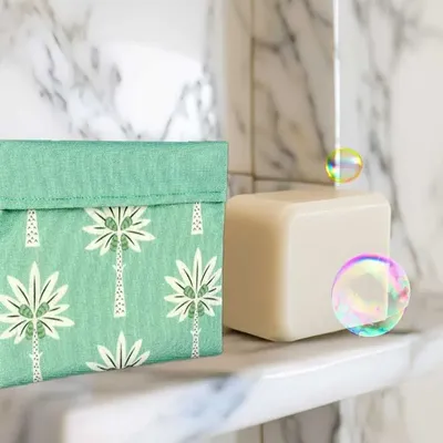 Porte-savons - Jardin méditerranéen - Sac à savon - ELENA SCARLATA STUDIO