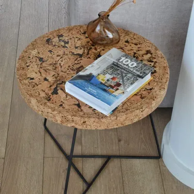 Other tables - Side Table - Cork & Metal - CORTICEIRA VIKING