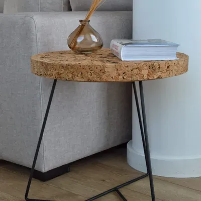Autres tables  - Table d'appoint en liège et métal - CORTICEIRA VIKING