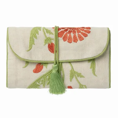 Sacs et cabas - Pochette à bijoux Carry Corail & Sauge - PALAIS SUSTAINABLE LUXURY