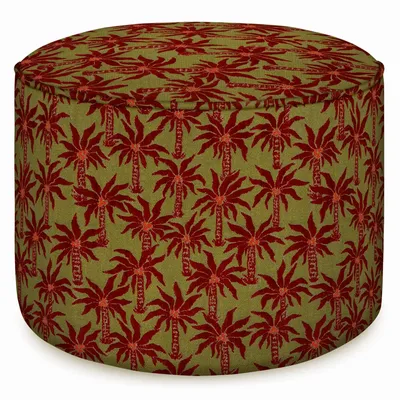 Poufs - Pouf Laura Olive & Bordeaux - PALAIS SUSTAINABLE LUXURY