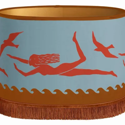 Blinds - Palais x Hôtel Magique Lampshade Thalassa Smokey Blue & Coral - PALAIS SUSTAINABLE LUXURY