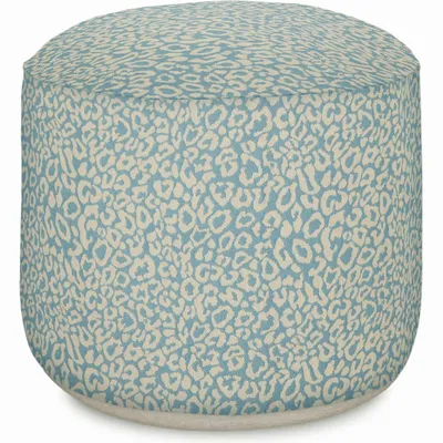 Outdoor decorative accessories - Outdoor pouf Maya Ice & Ecru - PALAIS SUSTAINABLE LUXURY