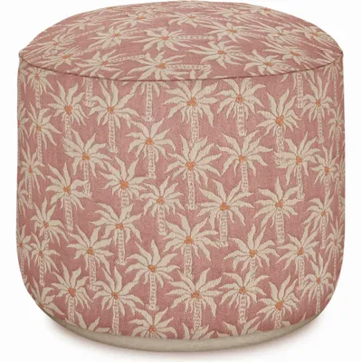 Outdoor decorative accessories - Outdoor pouf Laura Rose & Ecru - PALAIS SUSTAINABLE LUXURY