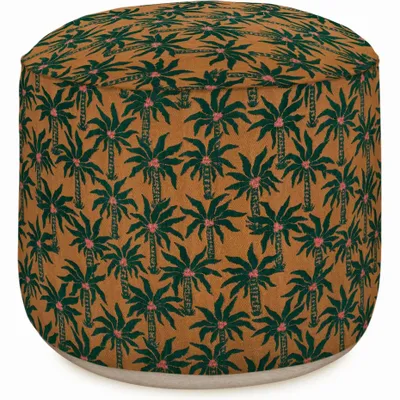 Outdoor decorative accessories - Outdoor Pouf Laura Moss & Caramel - PALAIS SUSTAINABLE LUXURY