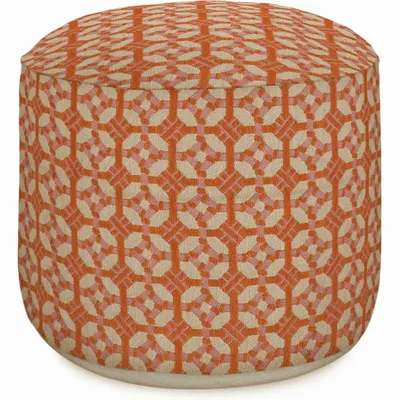 Outdoor decorative accessories - Outdoor pouf Coco Burnt Orange & Rose - PALAIS SUSTAINABLE LUXURY