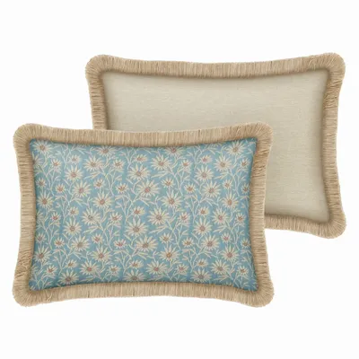 Tissus pour extérieurs - Coussin Mako Ice & Écru - PALAIS SUSTAINABLE LUXURY