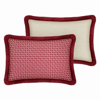 Garden textiles - Cushion Janis Bordeaux & Pink - PALAIS SUSTAINABLE LUXURY