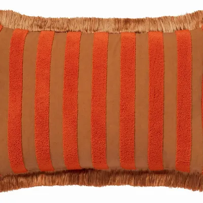 Fabric cushions - Cushion Jackie Coral & Caramel - PALAIS SUSTAINABLE LUXURY