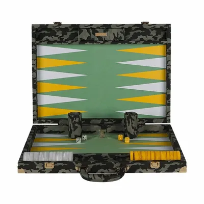 Leather goods - Backgammon Camouflage - Vegan Leather - Large - VIDO LUXURY BOARD GAMES