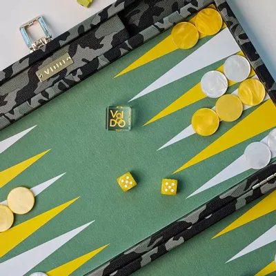 Leather goods - Backgammon Camouflage - Vegan Leather - Large - VIDO LUXURY BOARD GAMES