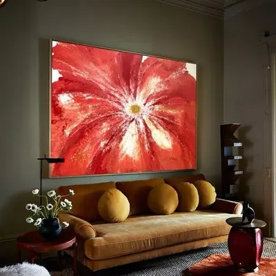 Tableaux - Peinture acrylique sur toile "Coquelicot rouge" - TURIK&ART (KSENIIA TURIK)