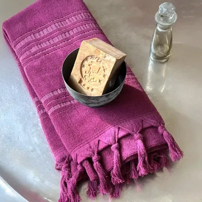 Serviettes de bain - FOUTA EN COTON BIOLOGIQUE - Collection DOLCE - AMETHYST - KARAWAN AUTHENTIC