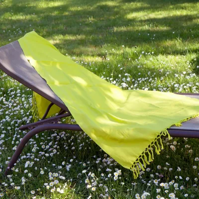 Serviettes de bain - FOUTA EN COTON BIOLOGIQUE - couleur BASILIC - KARAWAN AUTHENTIC