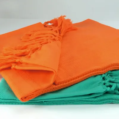 Serviettes de bain - FOUTA EN COTON BIOLOGIQUE - couleur CURCUMA - KARAWAN AUTHENTIC