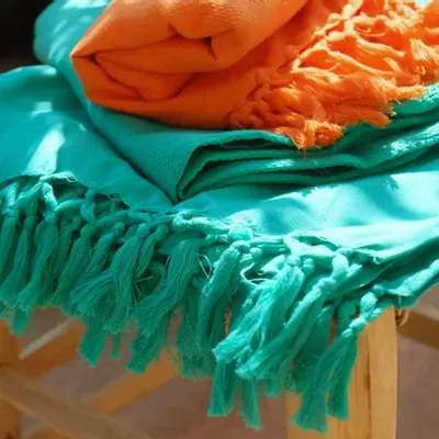 Bath towels - ORGANIC COTTON TOWEL - LAGOON color - KARAWAN AUTHENTIC