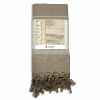 Bath towels - WOVEN ORGANIC COTTON FOUTA - GARDEN COLLECTION - EARTH COLOR - KARAWAN AUTHENTIC