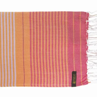 Serviettes de bain - FOUTA EN COTON BIOLOGIQUE - Collection SUD - Couleur AZALEE - KARAWAN AUTHENTIC