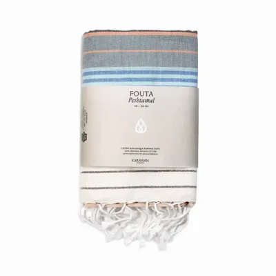Bath towels - FOUTA WOVEN IN ORGANIC COTTON - SOUTH - COLOR WAVES - KARAWAN AUTHENTIC