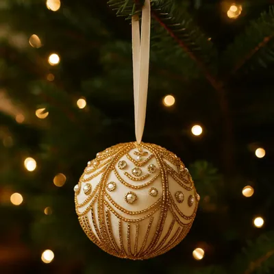 Guirlandes et boules de Noël - Décorations de Noël brodée à la main - I WAS A SARI