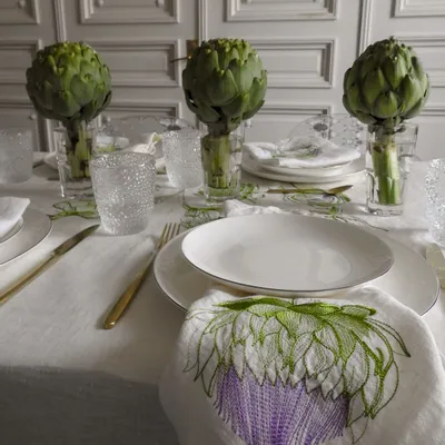 Cadeaux - ARTICHAUT - set de 4 serviettes brodées - ARTIPARIS
