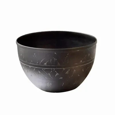 Objets de décoration - BOL EN LAITON NOIR GRAVÉ 'ARABESK' - KARAWAN AUTHENTIC
