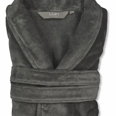 Bathrobes - Haven Bathrobe Dark Grey - LUIN LIVING