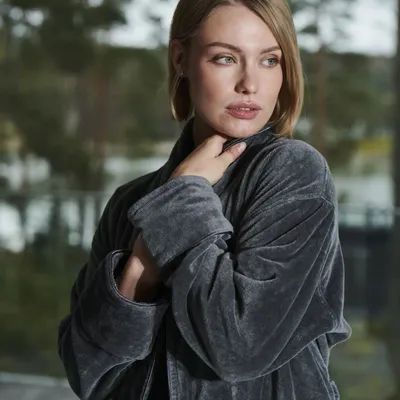 Bathrobes - Haven Bathrobe Dark Grey - LUIN LIVING