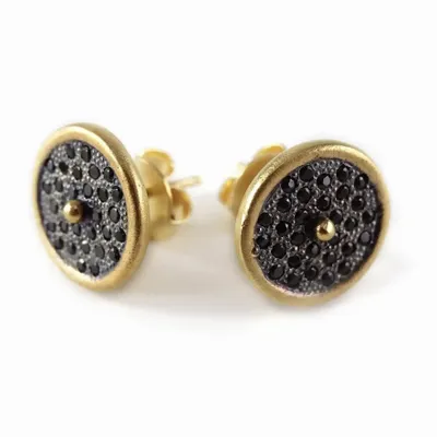 Bijoux - BOUCLES D'OREILLES CLOU "NUIT DES TEMPS" - COLLECTION ARKEOS - KARAWAN AUTHENTIC