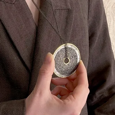 Jewelry - TALISMAN NECKLACE WITH DOUBLE ADJUSTABLE CHAIN “NUIT DES TEMPS” - ARKEOS COLLECTION - KARAWAN AUTHENTIC