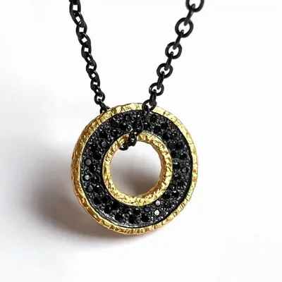 Bijoux - COLLIER PENDENTIF AVEC CHAÎNE 'NUIT DES TEMPS' - COLLECTION ARKEOS - KARAWAN AUTHENTIC