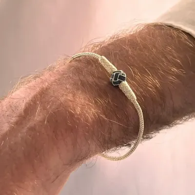 Bracelets - BRACELET NOEUD NOIR - ARGENT ET ARGENT OXYDÉ - FAIT MAIN - HOMME&FEMME - KARAWAN AUTHENTIC