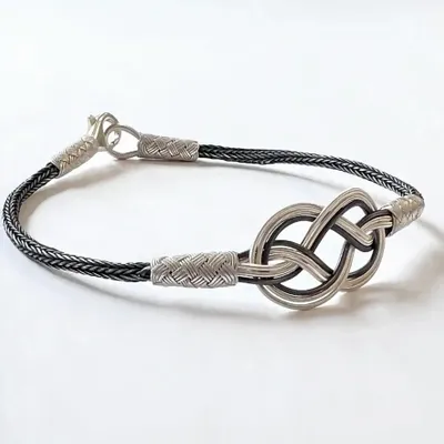 Bracelets - INFINITY BRACELET - SILVER AND OXIDIZED SILVER - HANDMADE - MEN&WOMEN - KARAWAN AUTHENTIC