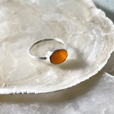 Bijoux - BAGUE "DROP" ARGENT 925 CORNALINE - KARAWAN AUTHENTIC