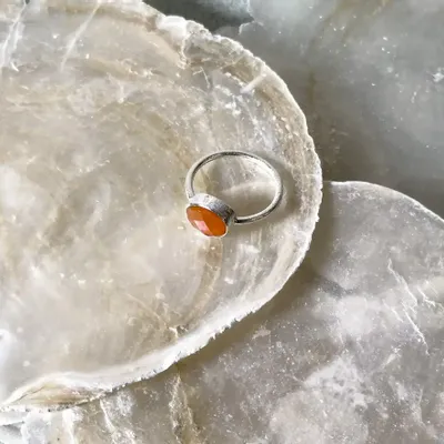 Bijoux - BAGUE "DROP" ARGENT 925 CORNALINE - KARAWAN AUTHENTIC