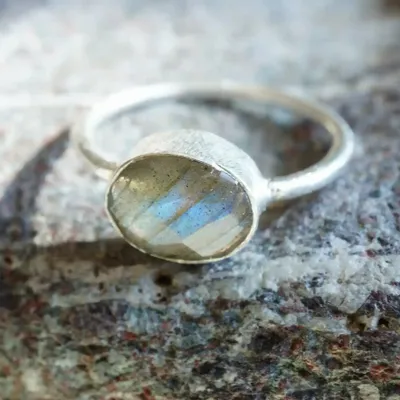 Jewelry - RING\" DROP\” STERLING SILVER LABRADORITE - KARAWAN AUTHENTIC