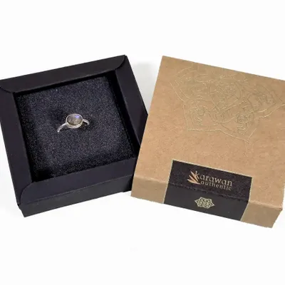 Bijoux - BAGUE "DROP" ARGENT 925 LABRADORITE - KARAWAN AUTHENTIC