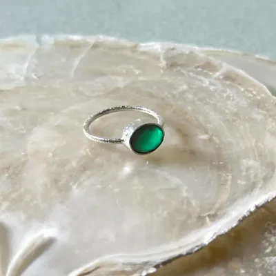 Bijoux - BAGUE "DROP" ARGENT 925 VERT ONYX - KARAWAN AUTHENTIC