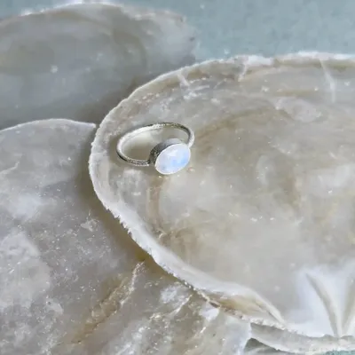 Bijoux - BAGUE "DROP" ARGENT 925 PIERRE DE LUNE - KARAWAN AUTHENTIC