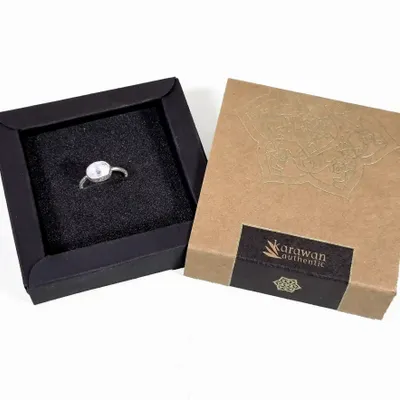 Bijoux - BAGUE "DROP" ARGENT 925 PIERRE DE LUNE - KARAWAN AUTHENTIC