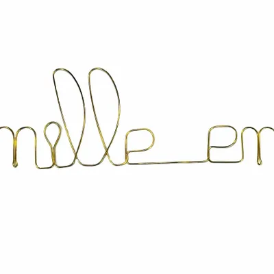 Other wall decoration - Gilded Brass Wire Wall Decoration\" Gold Family\” - to pin - BIJOUX DE MUR