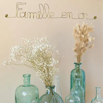 Autres décorations murales - Décoration Murale en Fil de Laiton Doré "Famille en or" - à punaiser - BIJOUX DE MUR