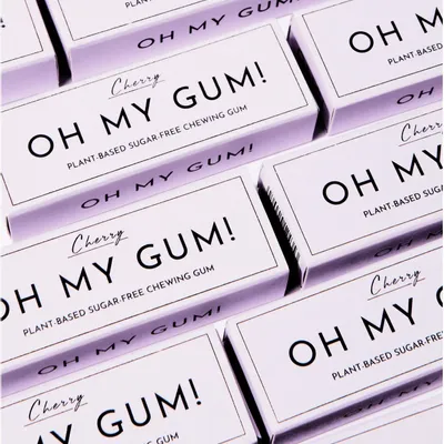 Candy - OH MY GUM ! Cherry chewing gum  - 12 packets - OH MY GUM !