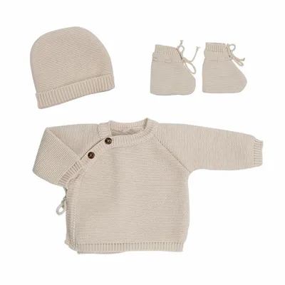 Mode enfantine - Lot naissance brassière, bonnet, chaussons - TROIS KILOS SEPT