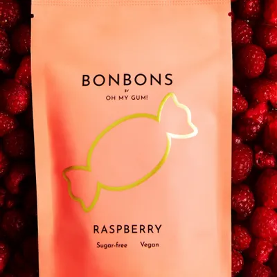 Candy - Raspberry Bonbons by OH MY GUM ! 15 pouches - OH MY GUM !