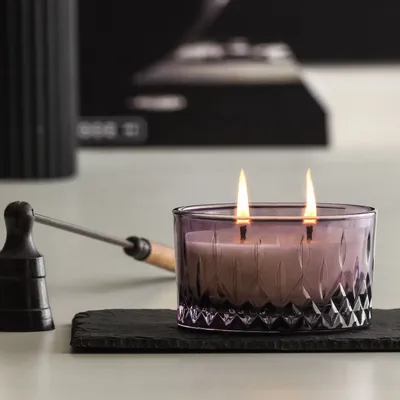 Bougies - Bougie parfumée Dark Pastel Plum - Vanille à double mèche 130 g. - RUBY