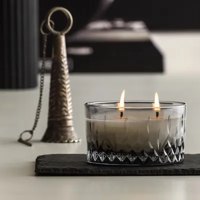 Candles - Dark Pastel - Vanilla Scented Candle Double Wick 130 g. - RUBY