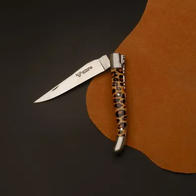 Knives - Leopard Laguiole pocket knife - LAGUIOLE EN AUBRAC