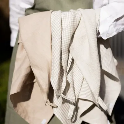 Dish towels - Linen Towels – Set of 4 Textures & Patterns - OURY HOME