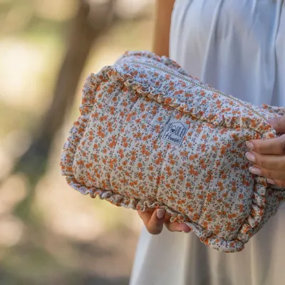 Travel accessories - Ruffled Toiletry Bag - POULE HOUSE